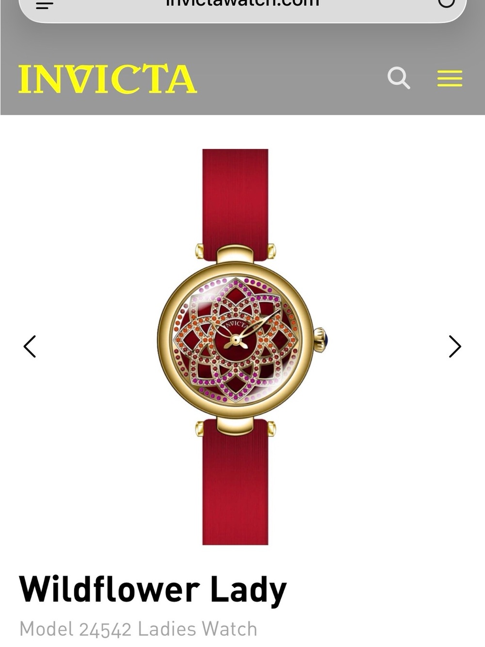 Invicta Wildflower Lady Watch in Red - Picture 6 of 10